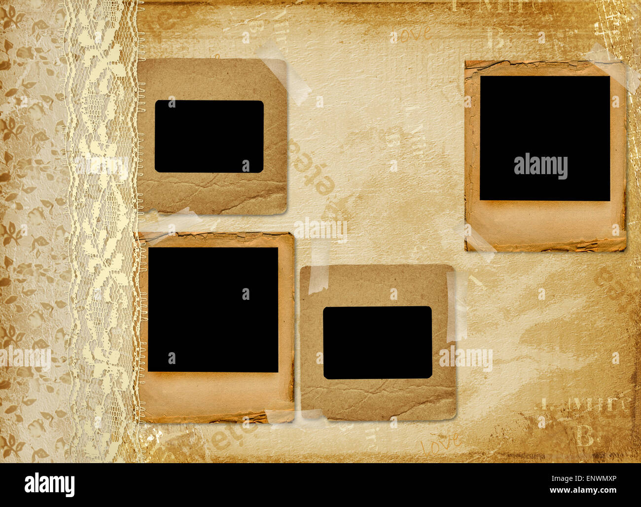 Old vintage album cover lace hi-res stock photography and images - Alamy
