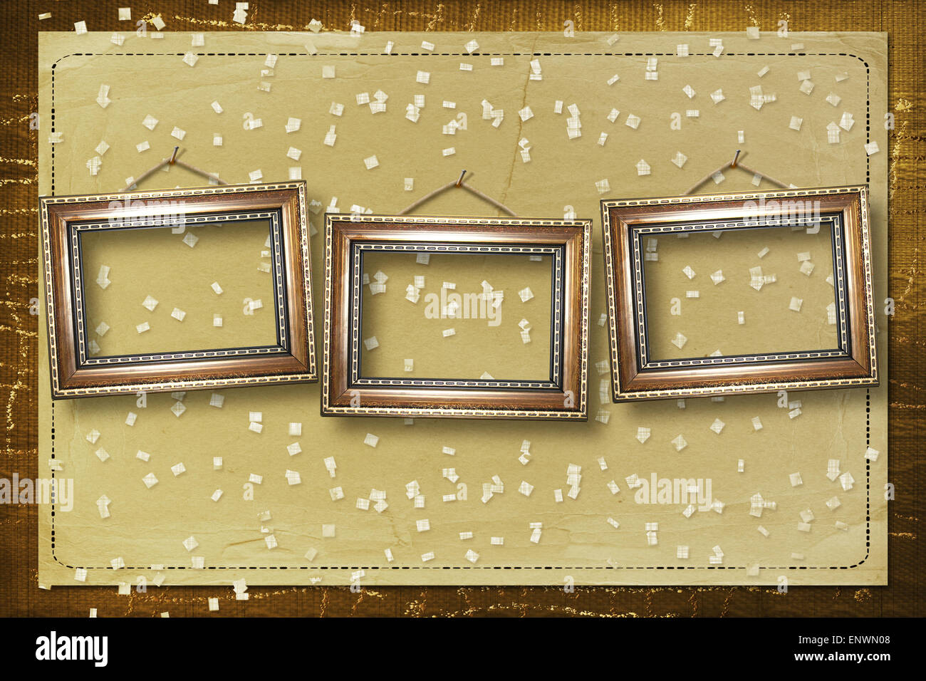 grunge interior with frames in style baroque Stock Photo Alamy