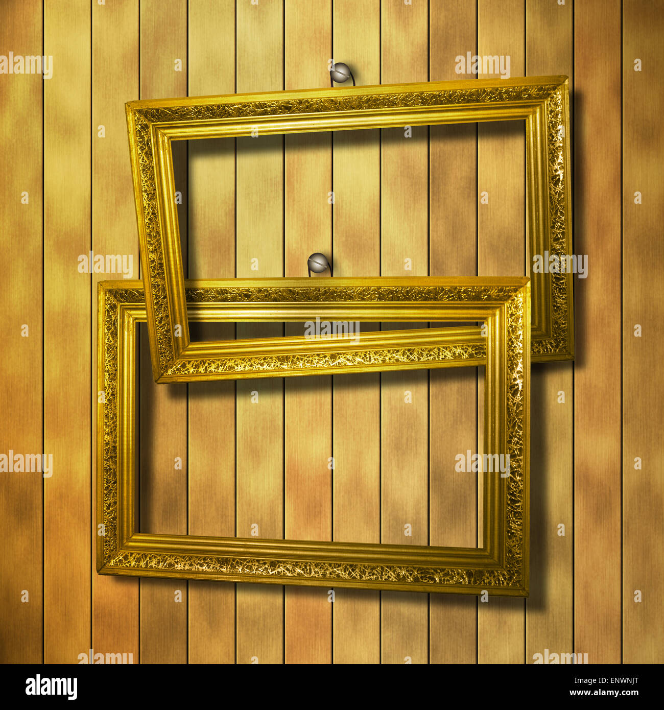 grunge  interior with frame in style baroque Stock Photo