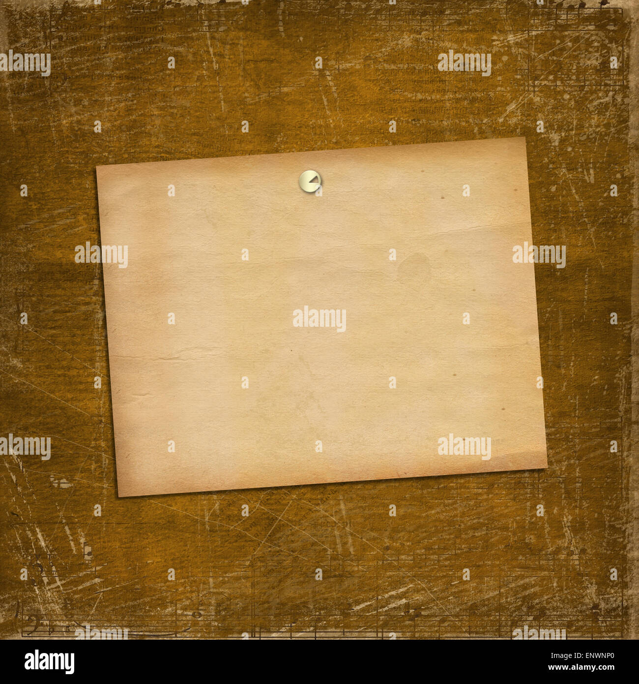 Abstract background with the music notes and old paper Stock Photo