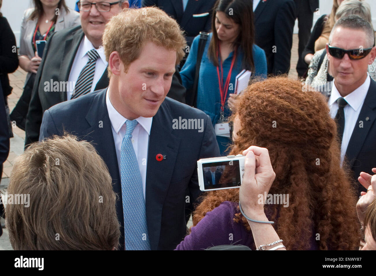 Christchurch, New Zealand May 12, 2015 Prince Harry meets members