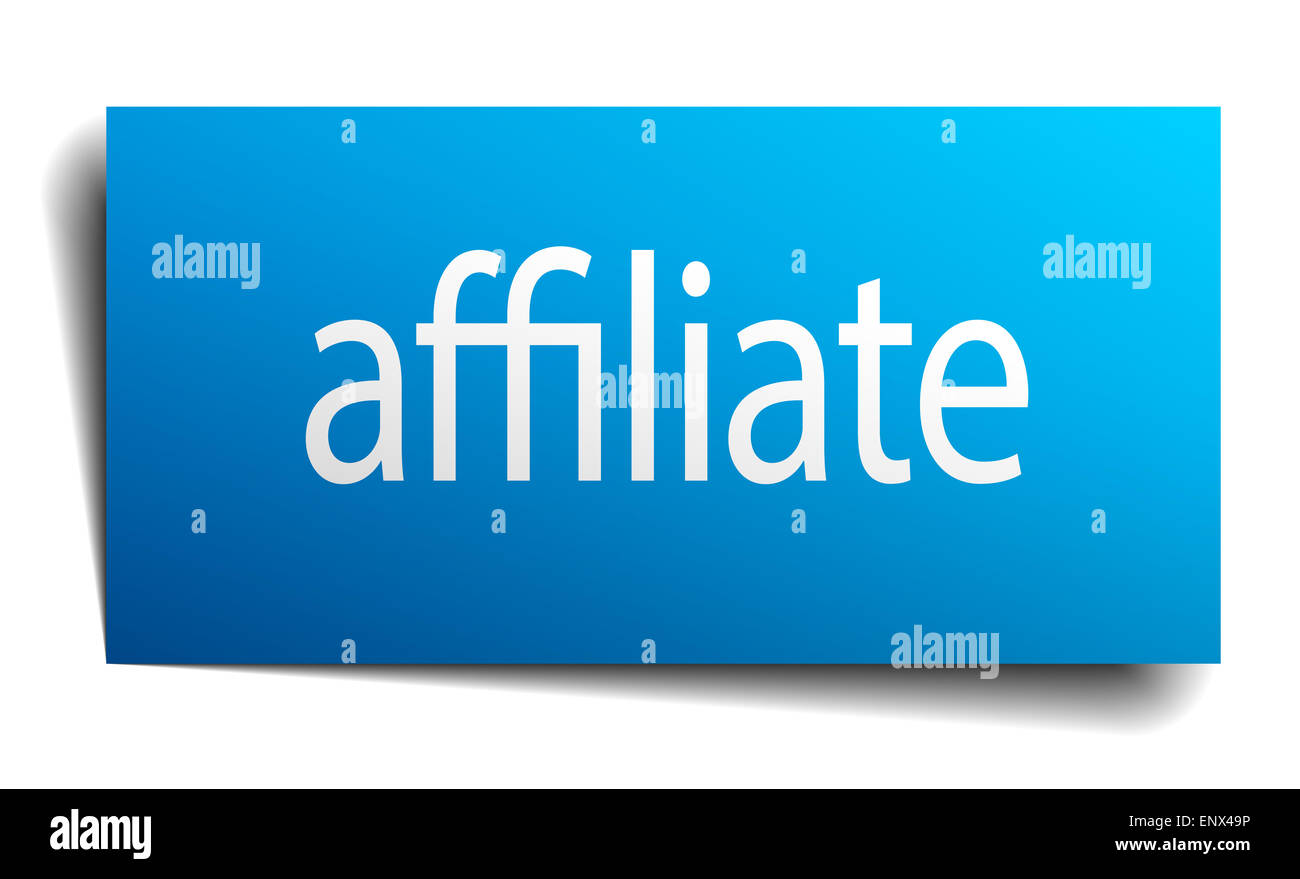 Affiliate Sign affiliate blue square isolated paper sign on white Stock Photo - Alamy