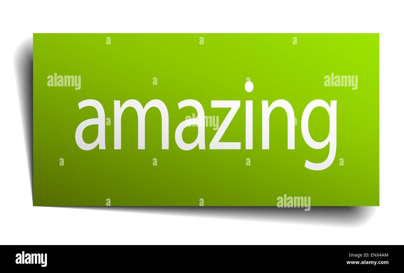 amazing green paper sign on white background Stock Photo - Alamy