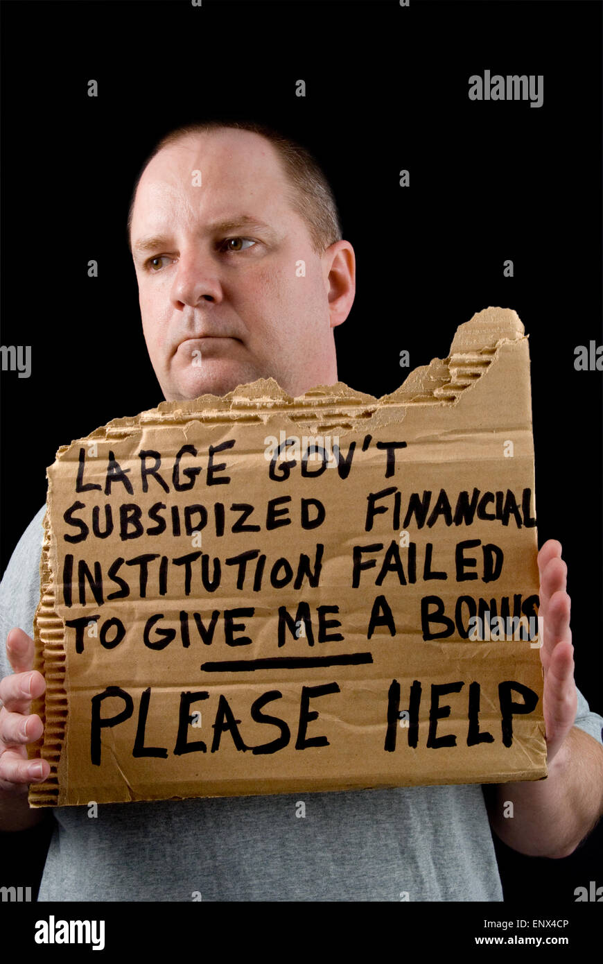 Begging Banker Stock Photo