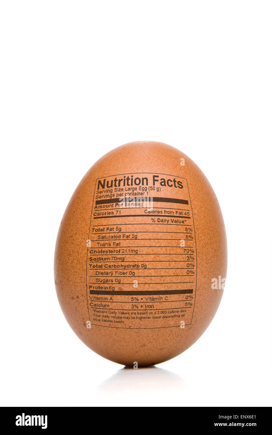 Egg Nutrition Facts Stock Photo
