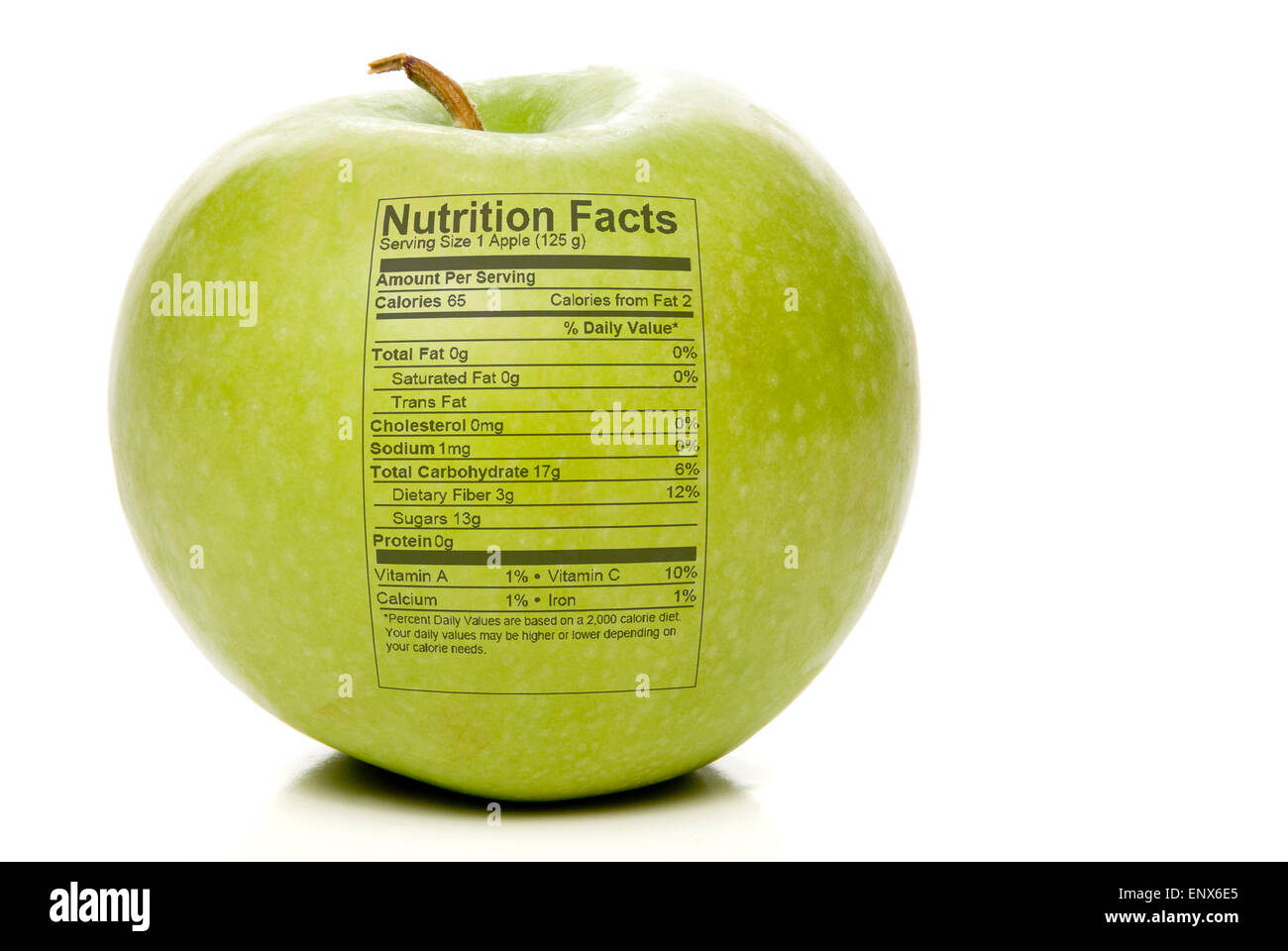 Apple Nutrition Facts Stock Photo