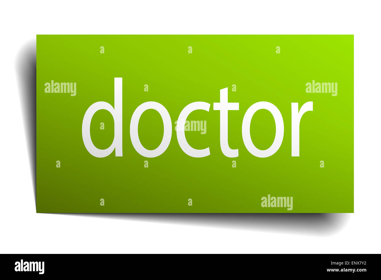 doctor green paper sign on white background Stock Photo Alamy
