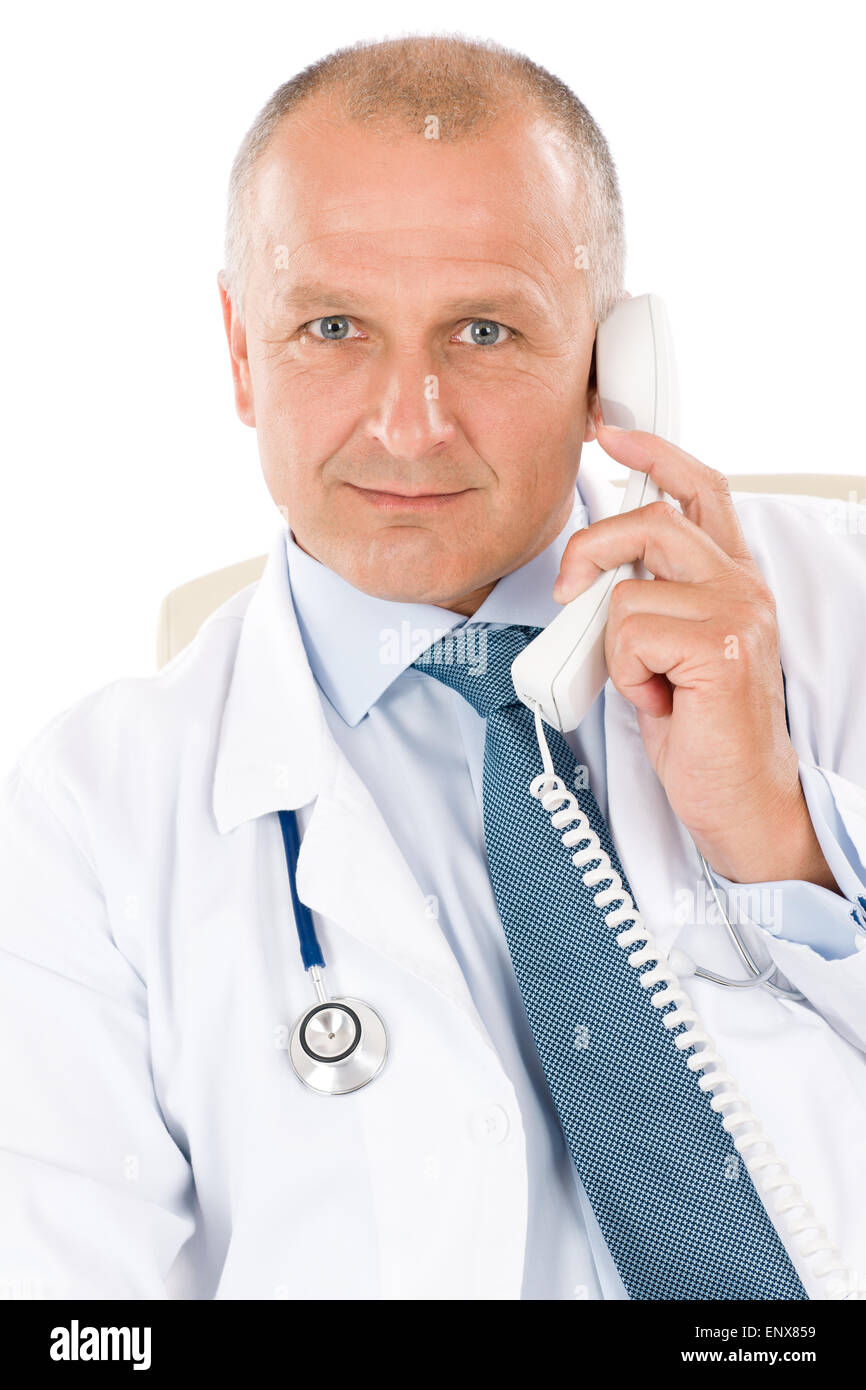 Doctor talking on phone closeup hi-res stock photography and images - Alamy