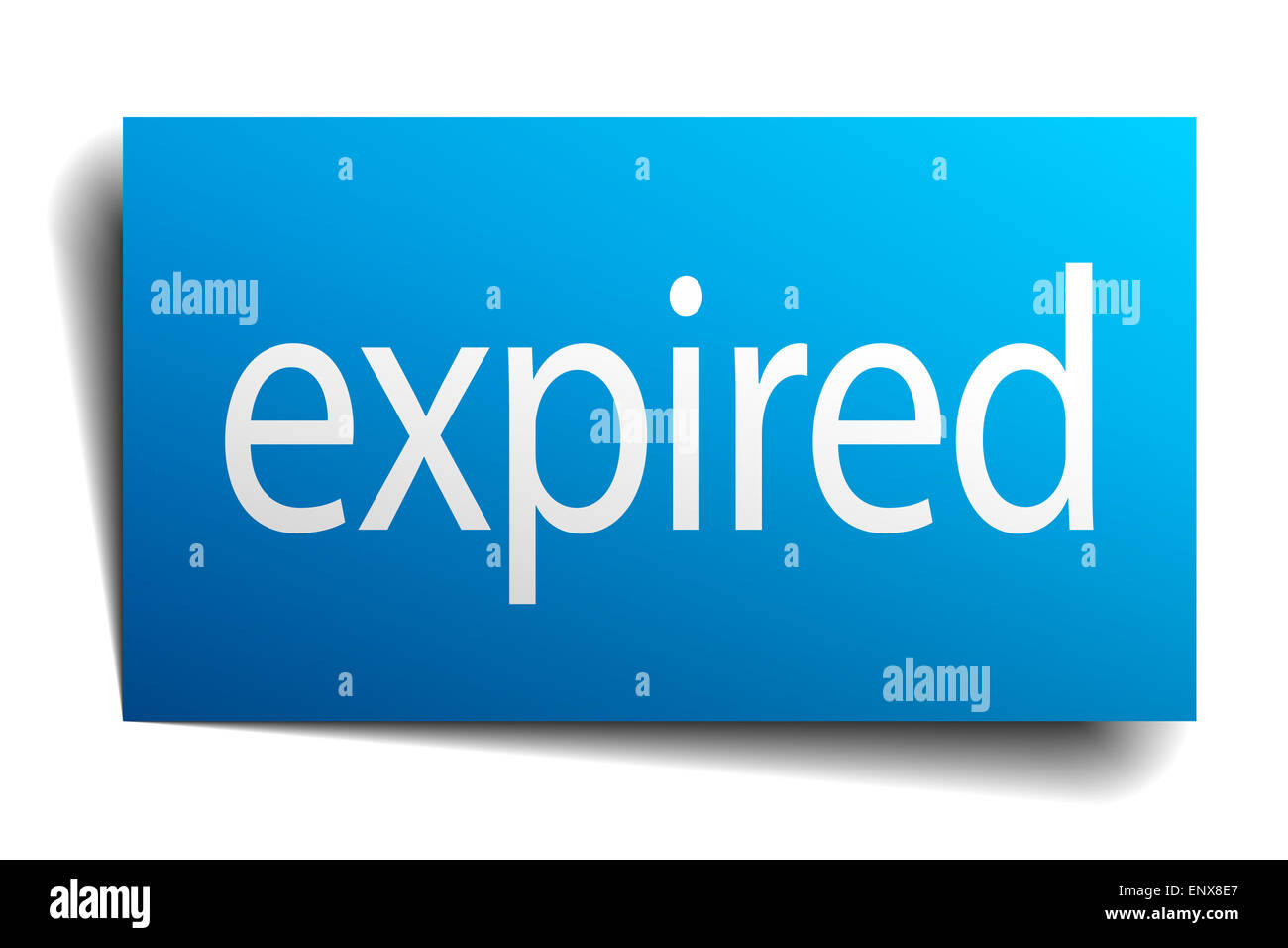 expired blue paper sign on white background Stock Photo Alamy