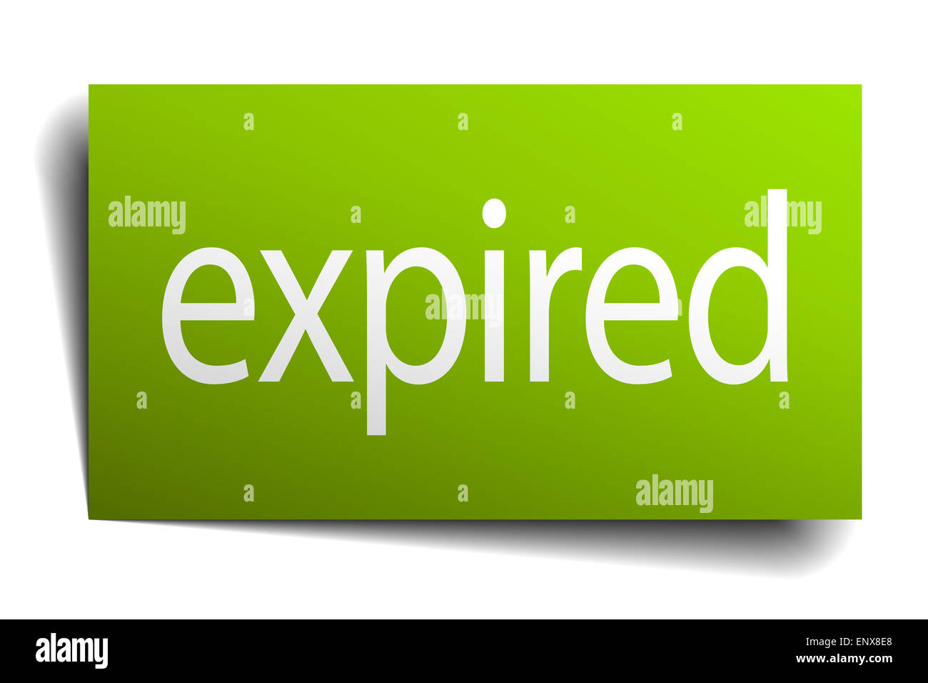 expired green paper sign isolated on white Stock Photo Alamy