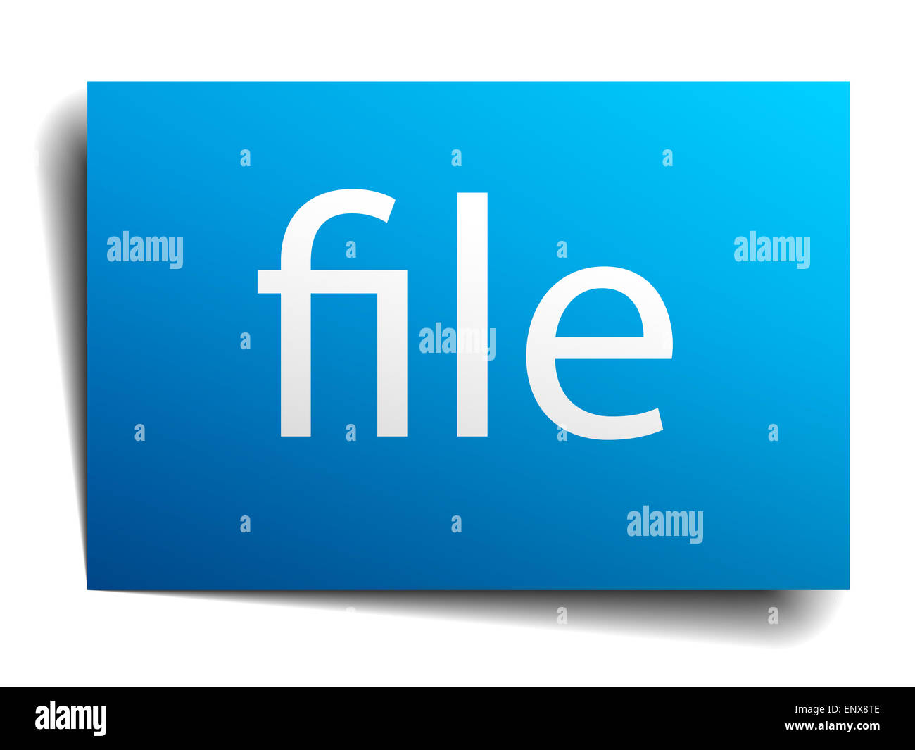 file blue paper sign on white background Stock Photo - Alamy
