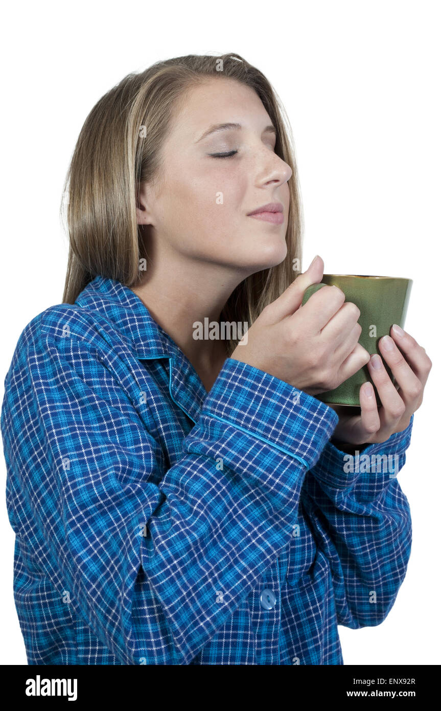 Woman Drinking Coffee Stock Photo Alamy