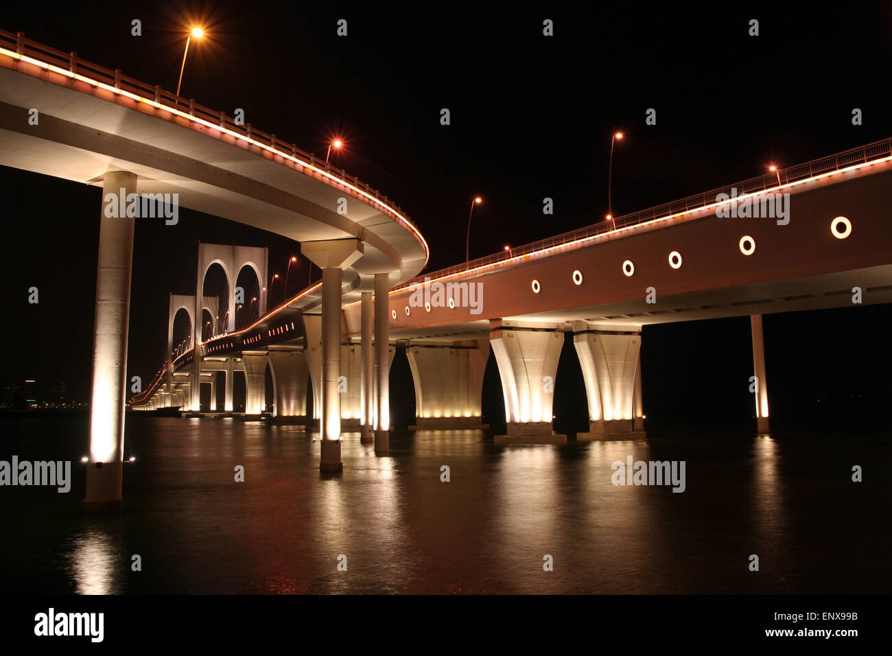 Governor Nobre de Carvalho Bridge in Macau Stock Photo