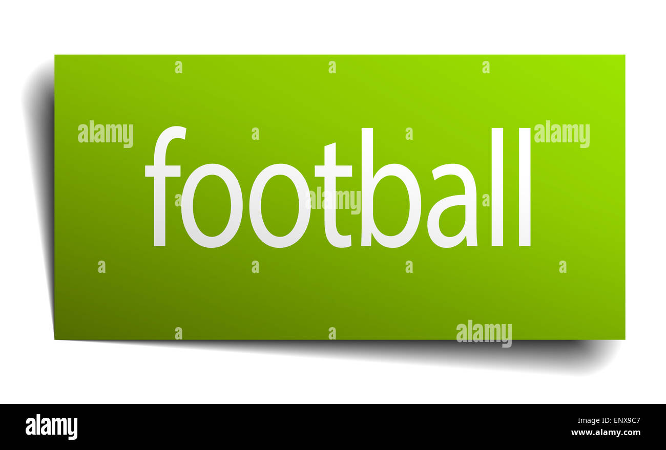 football green paper sign isolated on white Stock Photo Alamy