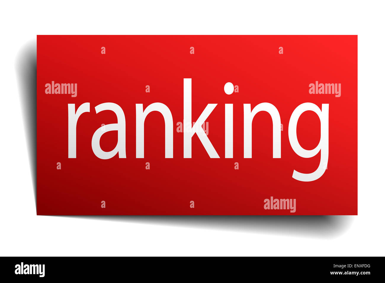 ranking red paper sign on white background Stock Photo Alamy