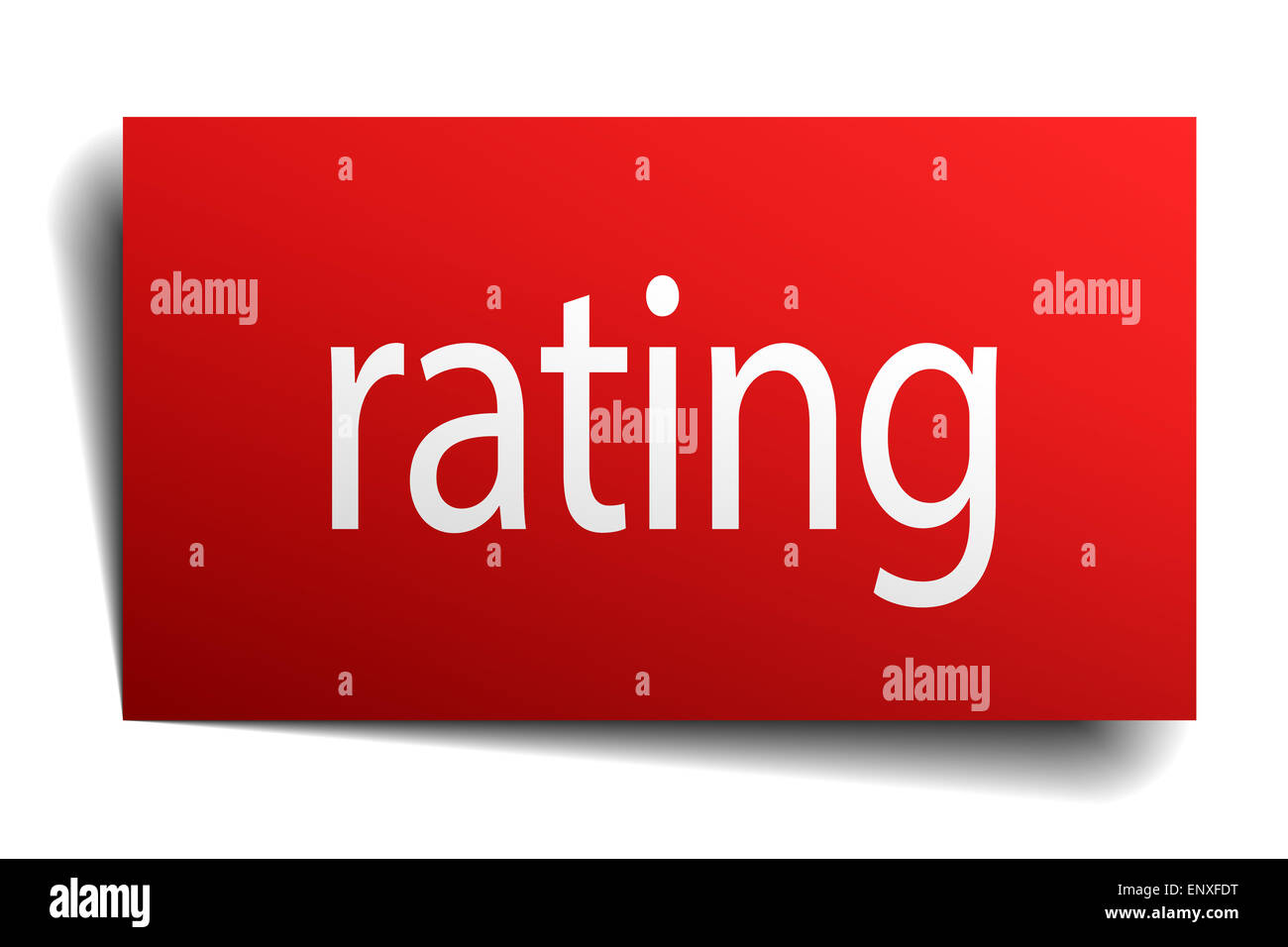 rating red paper sign on white background Stock Photo - Alamy
