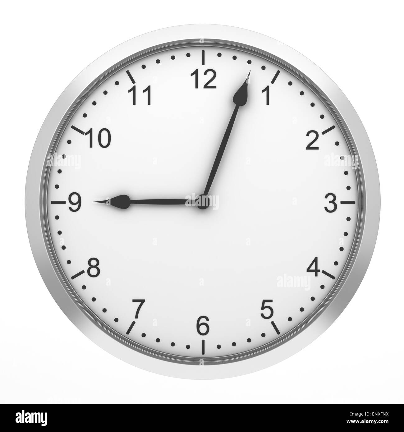 round wall clock isolated on white background Stock Photo