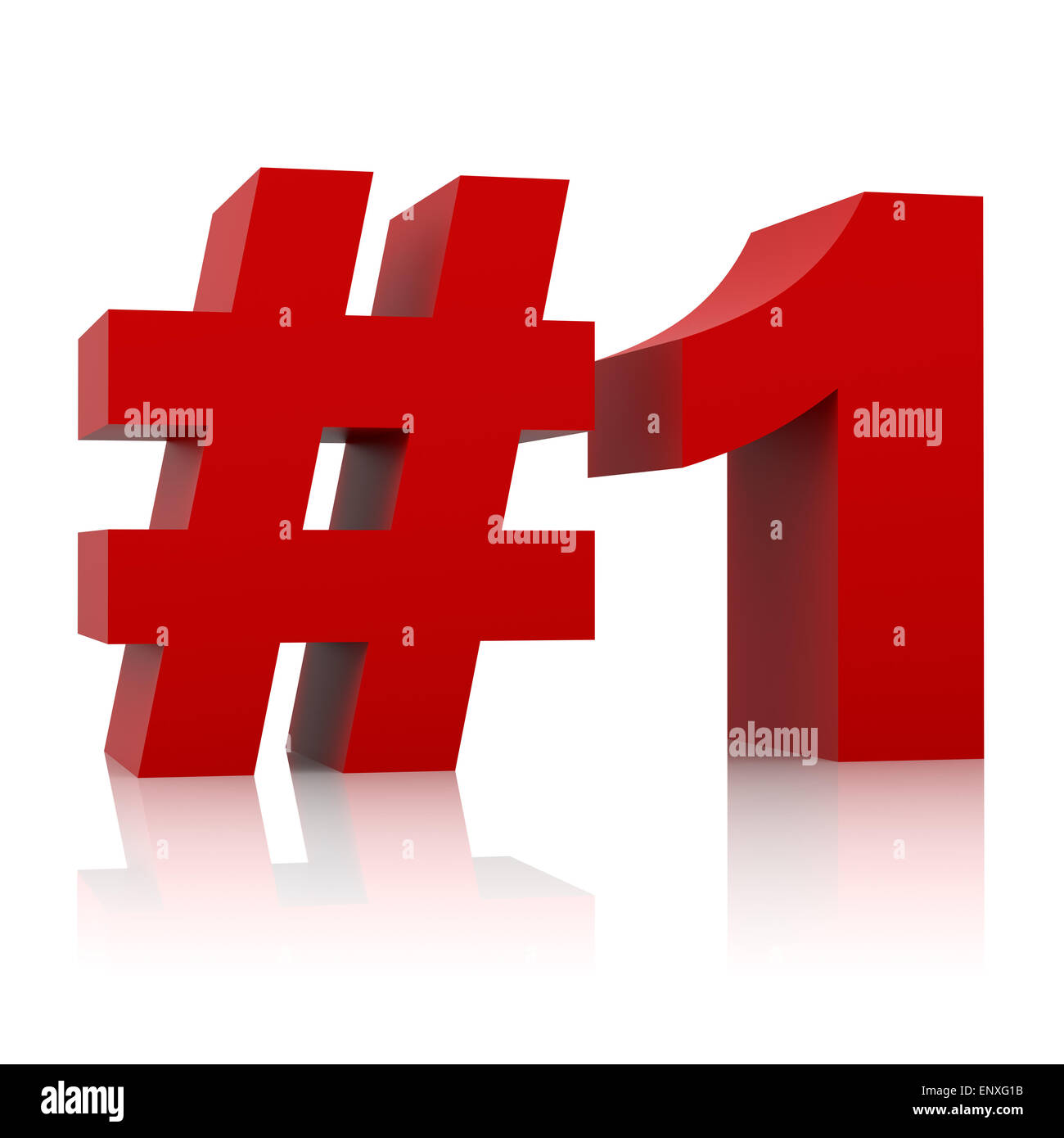 red number one sign isolated on white background Stock Photo - Alamy
