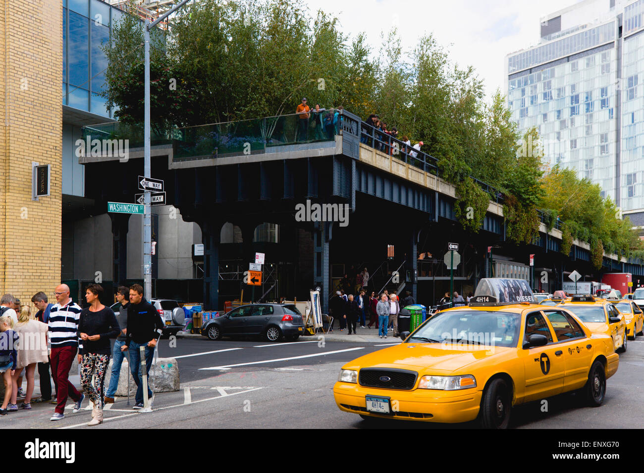 USA, New York, Manhattan, The Gansevoort Woodland at the southern end