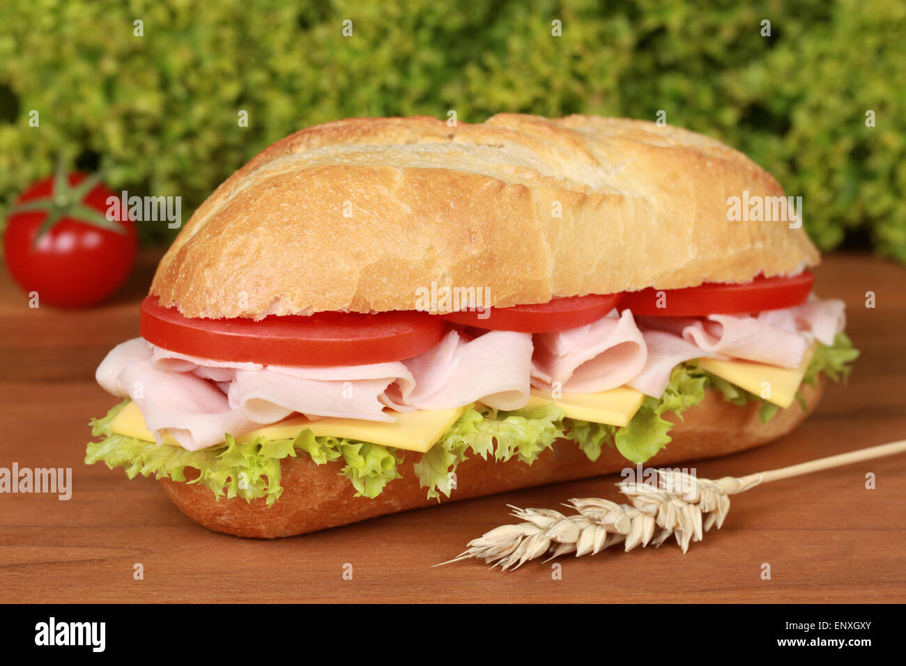 Sandwich belegt mit Schinken Stock Photo