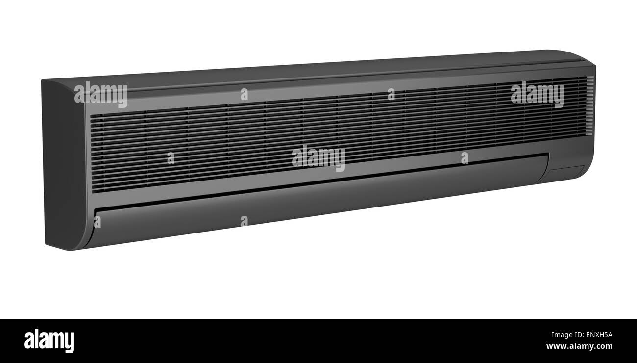 modern black air conditioner isolated on white Stock Photo Alamy