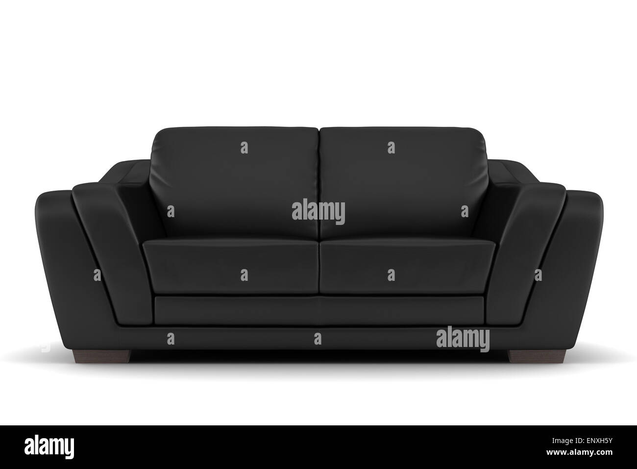 black leather sofa isolated on white background Stock Photo Alamy