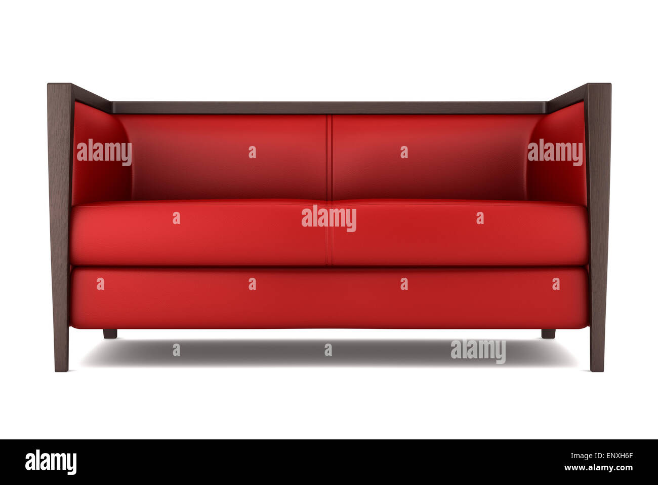 red leather couch isolated on white background Stock Photo Alamy