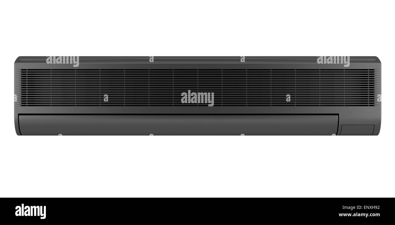 modern black air conditioner isolated on white Stock Photo Alamy