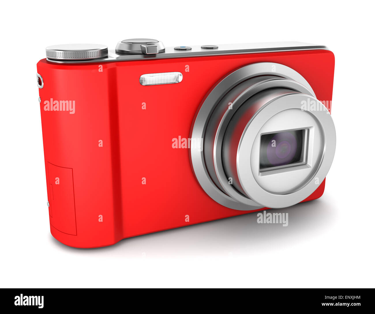 red point and shoot photo camera isolated on white Stock Photo Alamy