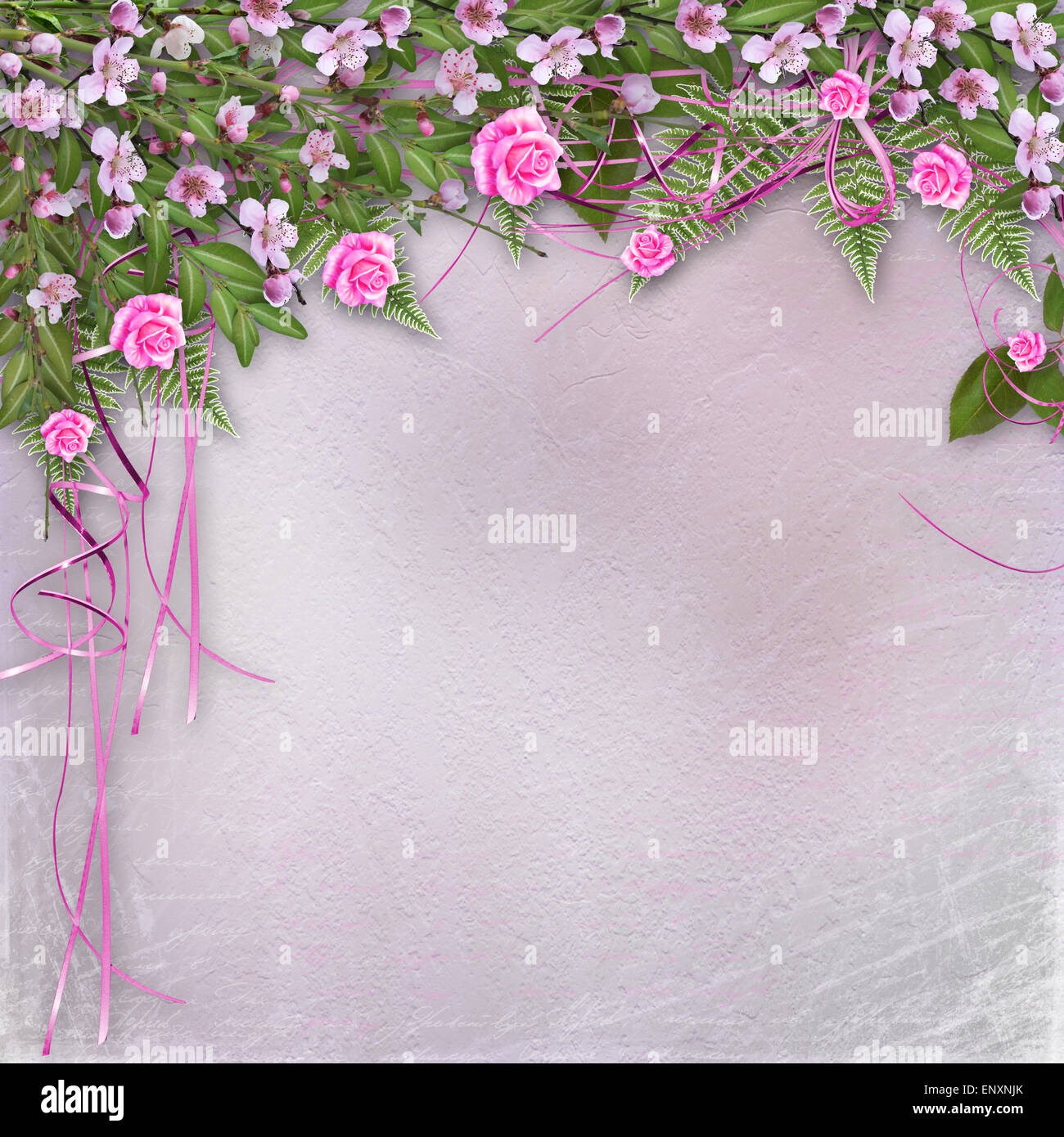 Writing abstract background with floral beautiful bouquet Stock Photo -  Alamy