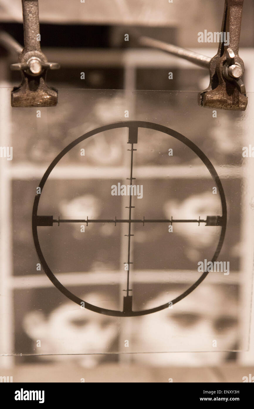 London, UK. 12 May 2015. Press preview of the exhibition 'Peter Kennard: Unofficial War Artist' at the Imperial War Museum in London, UK. The exhibition opens on 14 May 2015 and runs until 30 May 2016. This free exhibition at IWM London will be the first major retrospective of Kennard's work charting a 50 year career featuring over 200 artworks and related items, including a new art installation ‘Boardroom’ created especially for the exhibition. Political artist Peter Kennard has inpired artists from Mark Wallinger to Banksy. Stock Photo