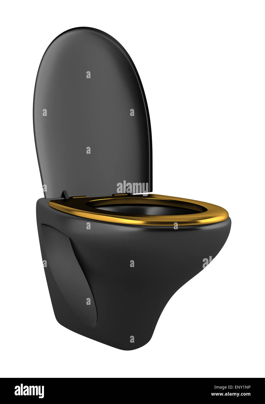 black toilet bowl isolated on white background Stock Photo Alamy