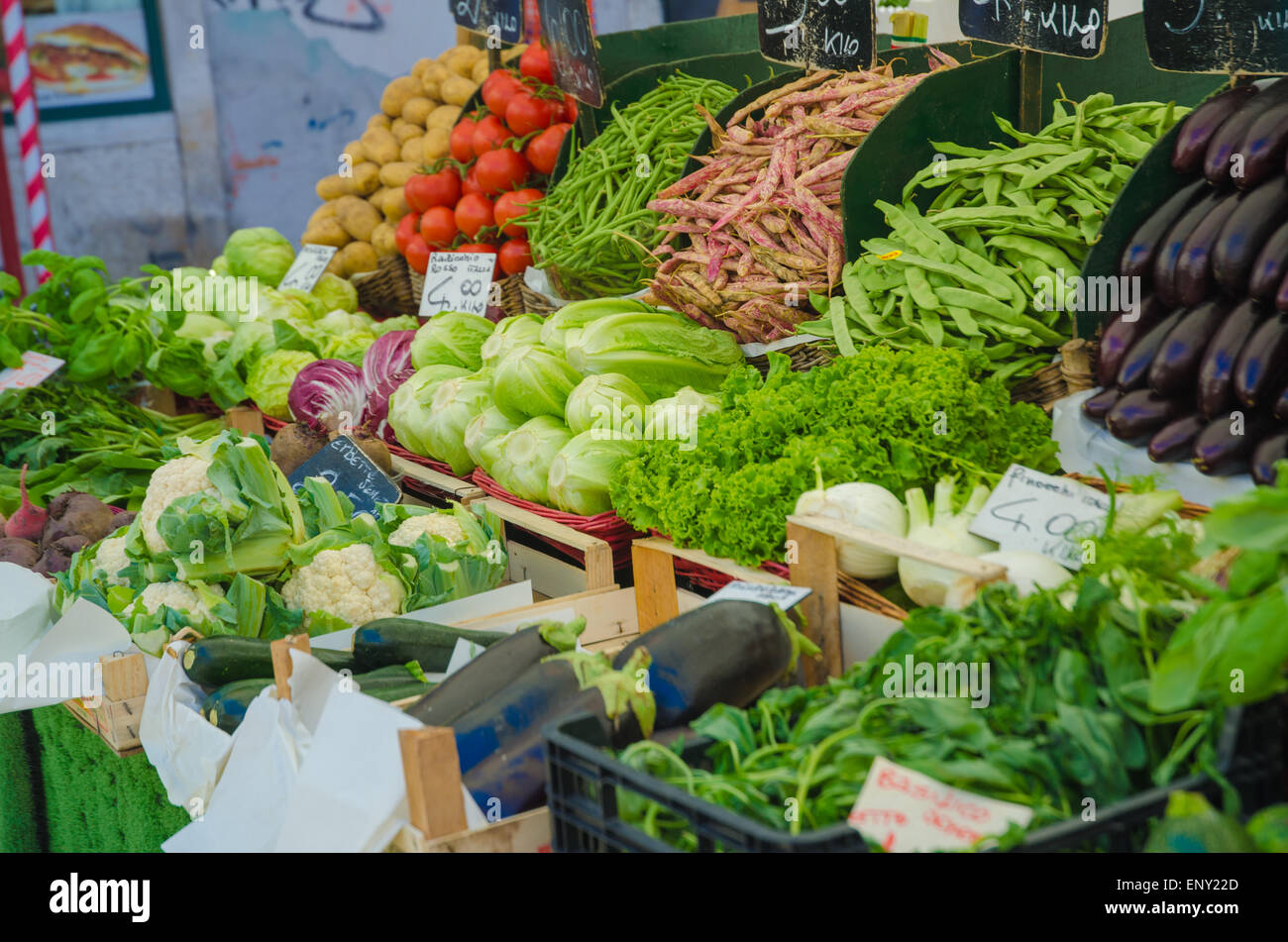 Fruits and vegetables at the market stall Stock Photo - Alamy