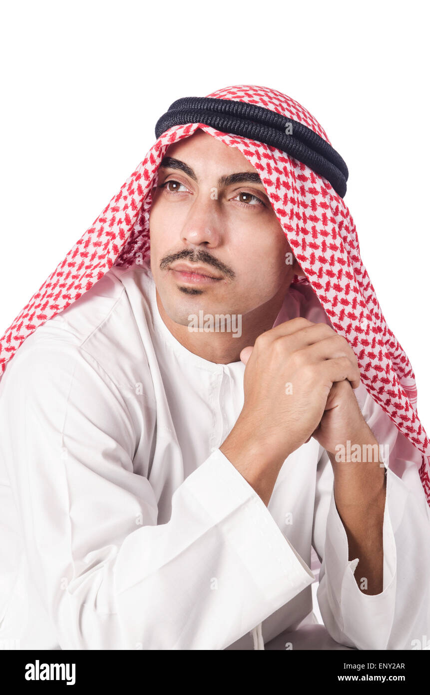 Diversity concept with arab on white Stock Photo - Alamy