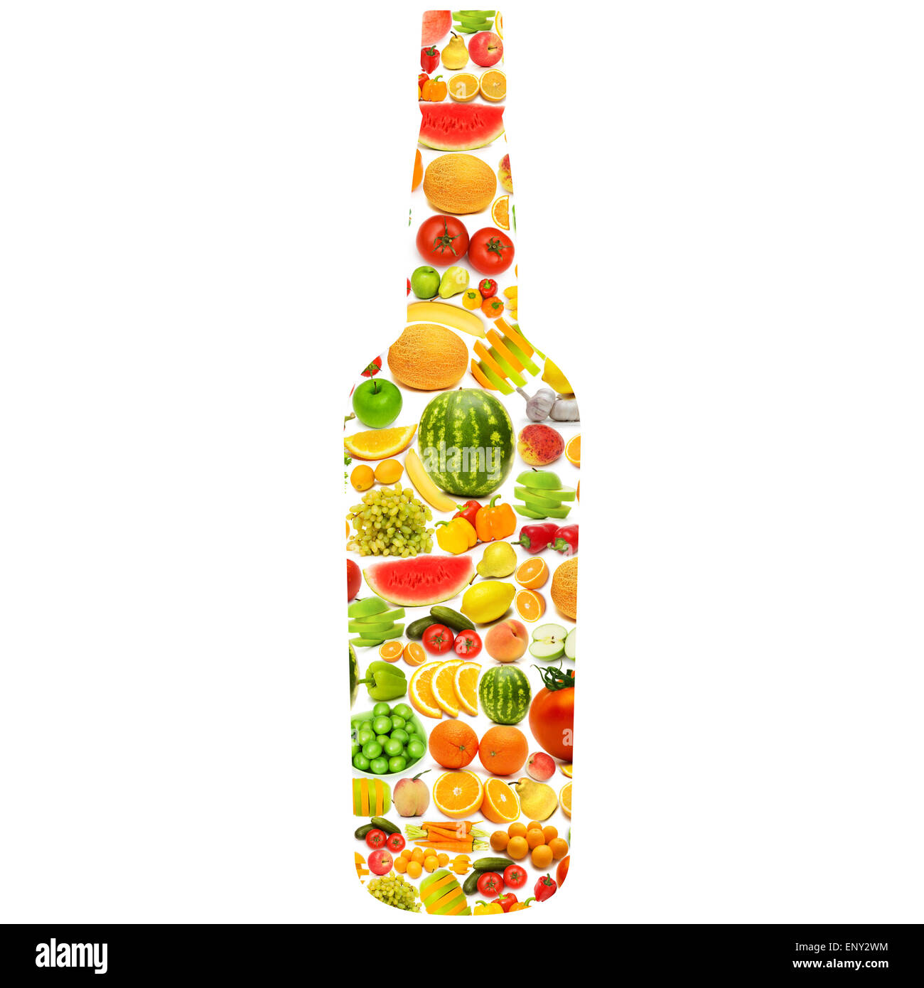 Silhoette made from various fruits and vegetables Stock Photo - Alamy