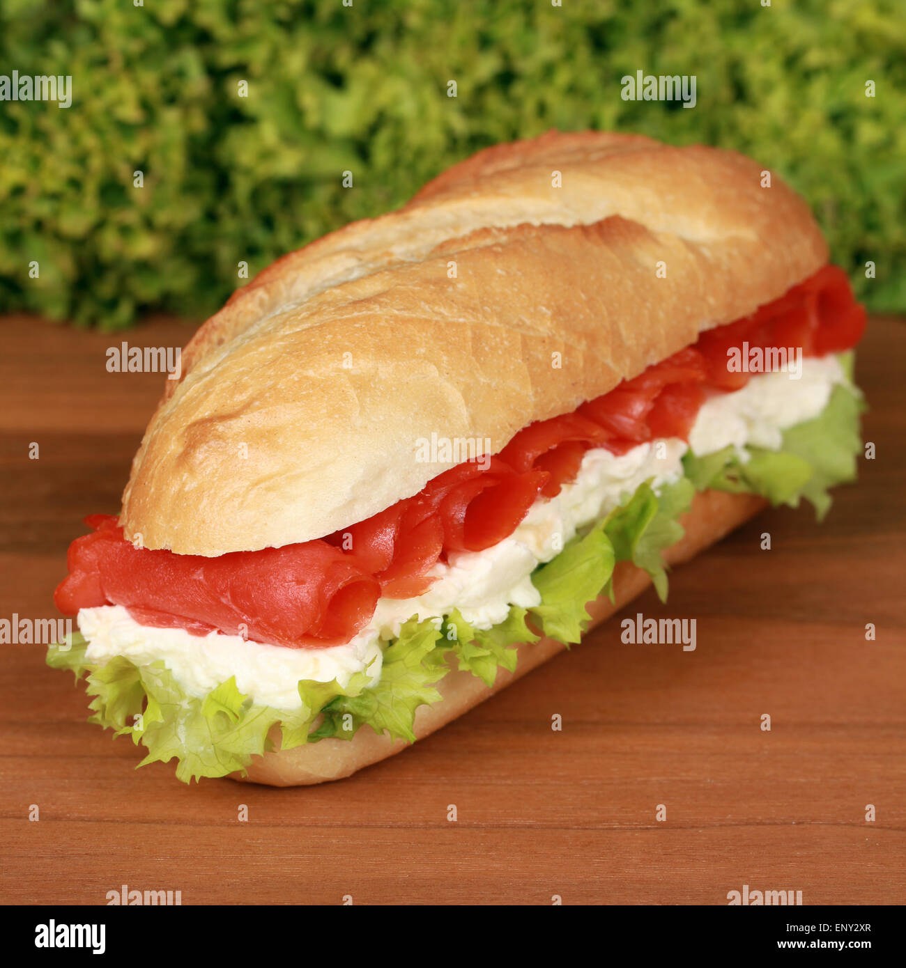 Frisches Sandwich mit Lachs Stock Photo