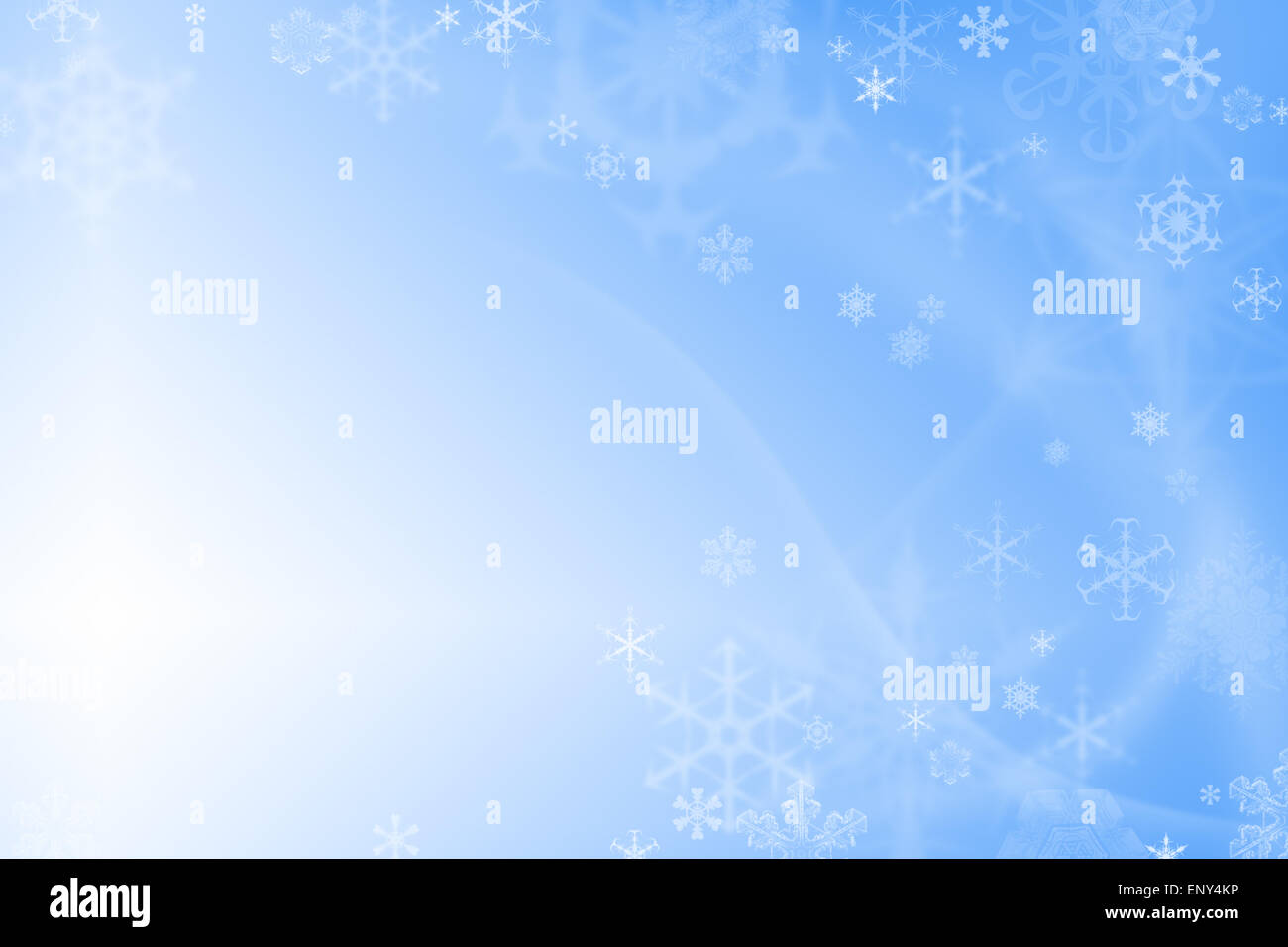 Blue christmas background with white snowflakes Stock Photo - Alamy