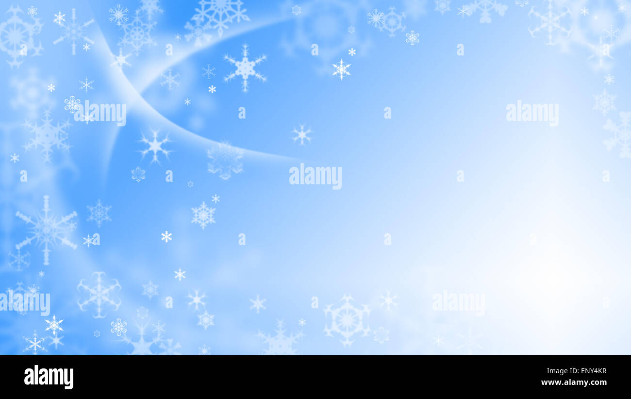 Blue christmas background with white snowflakes Stock Photo - Alamy