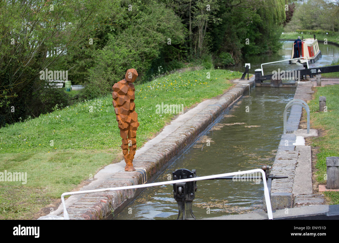 Antony Gormley LAND sculpture at Lengthsman's Cottage, Lowsonford near