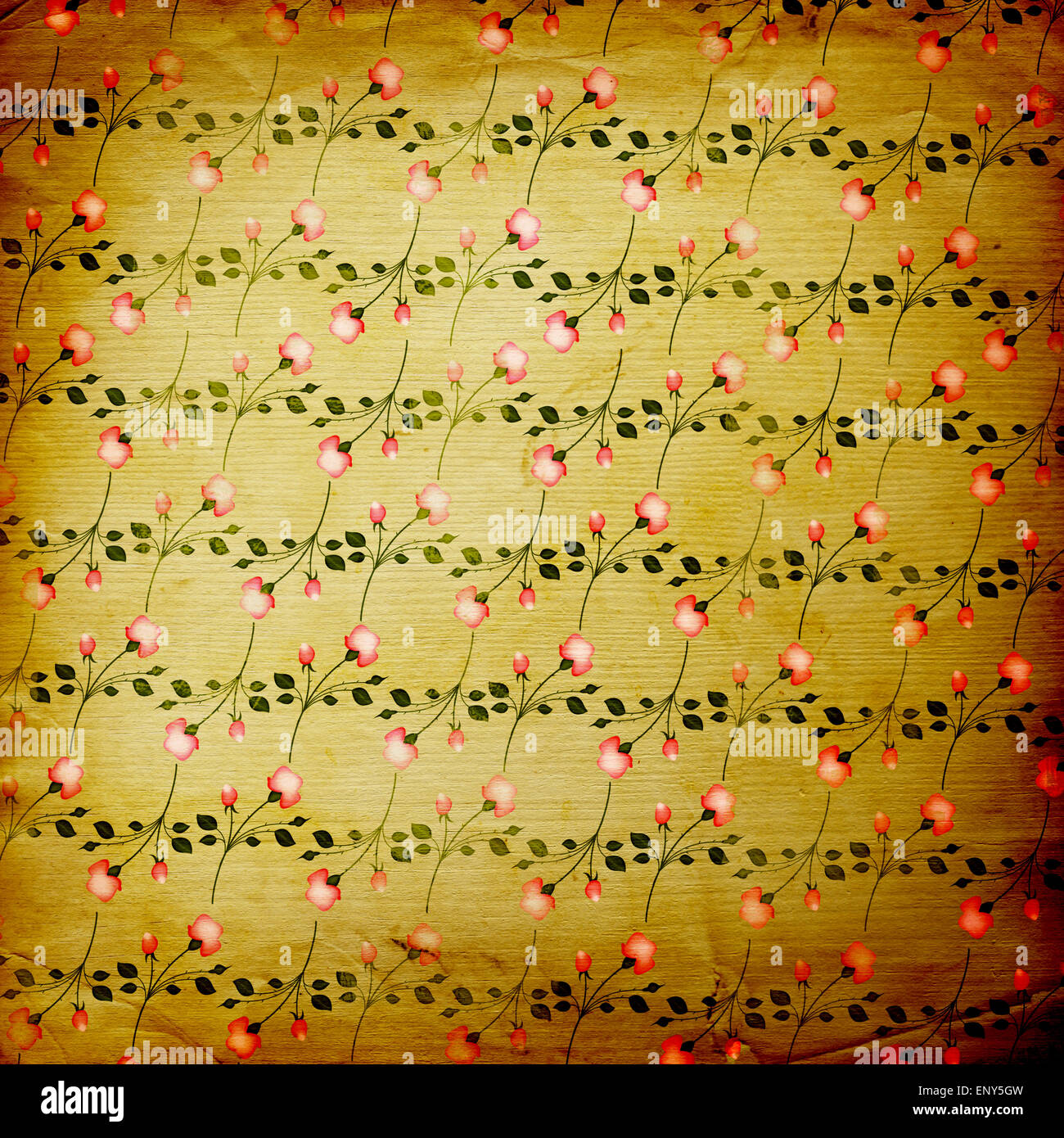 Grunge vintage background with flowers for design Stock Photo - Alamy