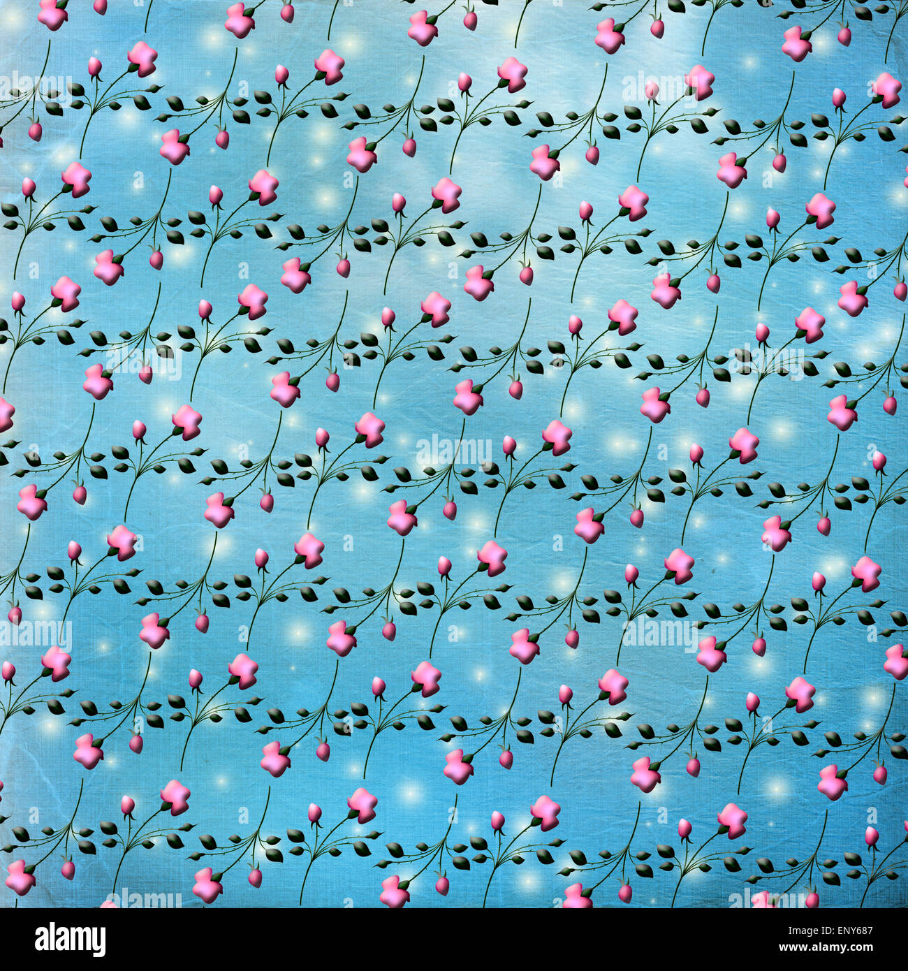 Grunge vintage background with flowers for design Stock Photo - Alamy