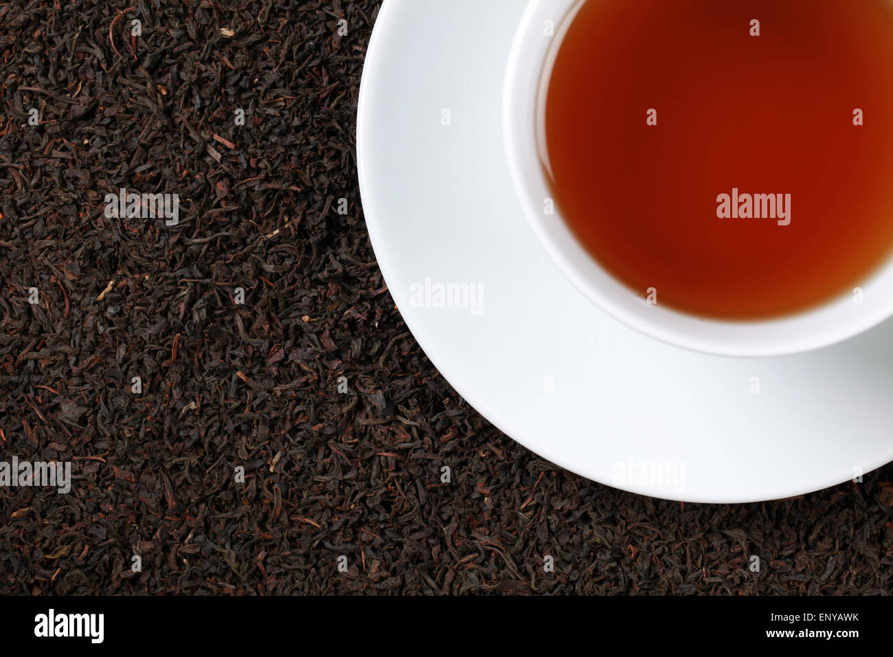 Schwarzer Tee mit viel Copyspace Stock Photo
