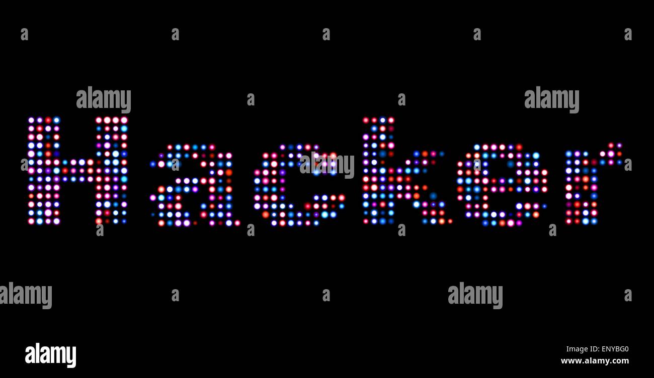 Hacker led text Stock Photo - Alamy