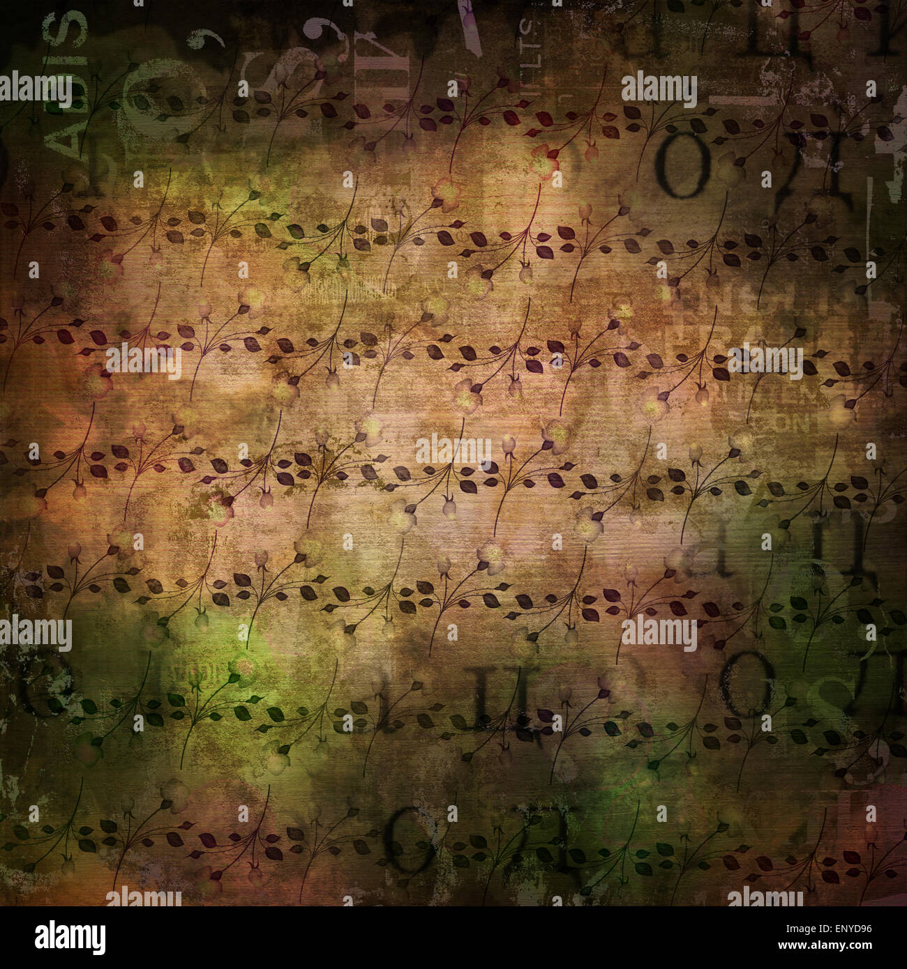 Grunge abstract background with old torn posters with blur text Stock Photo