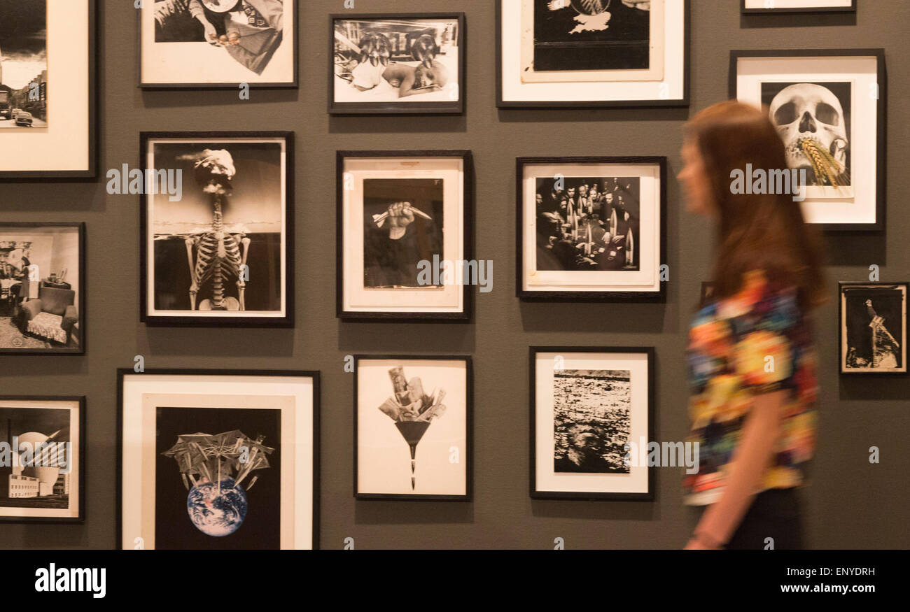 London, UK. 12 May 2015. Press preview of the exhibition 'Peter Kennard: Unofficial War Artist' at the Imperial War Museum in London, UK. The exhibition opens on 14 May 2015 and runs until 30 May 2016. This free exhibition at IWM London will be the first major retrospective of Kennard's work charting a 50 year career featuring over 200 artworks and related items, including a new art installation ‘Boardroom’ created especially for the exhibition. Political artist Peter Kennard has inpired artists from Mark Wallinger to Banksy. Stock Photo