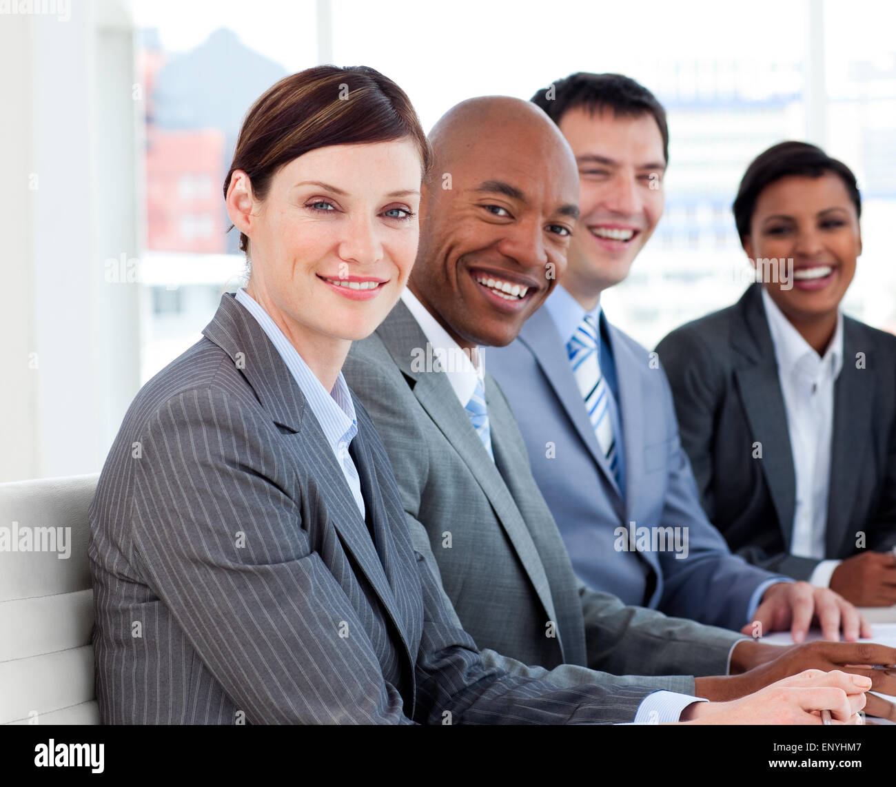 Multi-ethnic business team in a meeting Stock Photo - Alamy