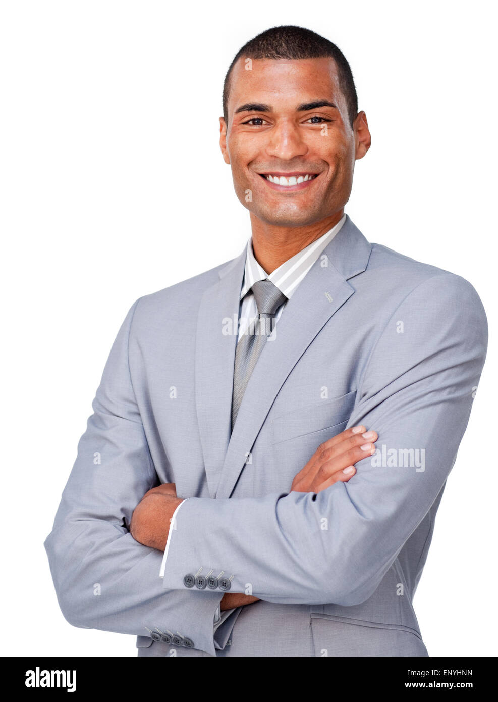 Young businessman smiling at the camera Stock Photo - Alamy