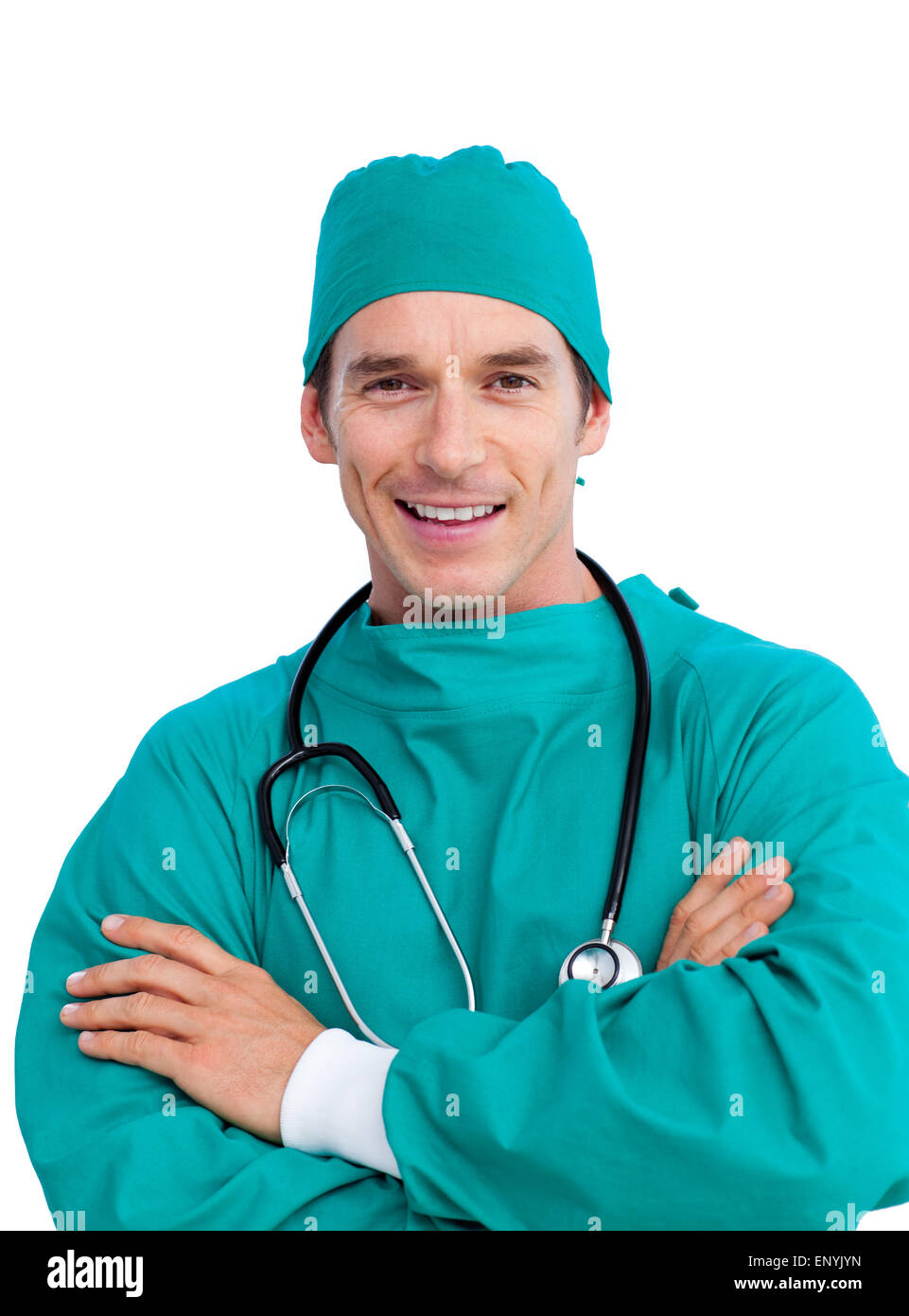 Portrait of a radiant surgeon holding a stethoscope Stock Photo - Alamy
