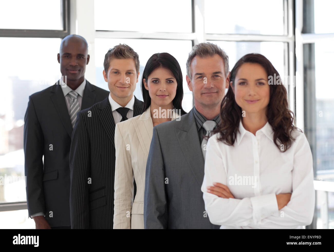 Business woman leading a business team Stock Photo - Alamy