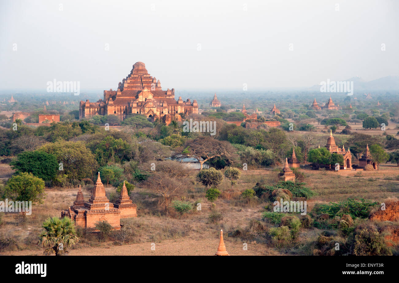 The huge Dhammayangyi Pagoda dominates the dusty Bagan plain in Bagan archaeological zone Myanmar Stock Photo